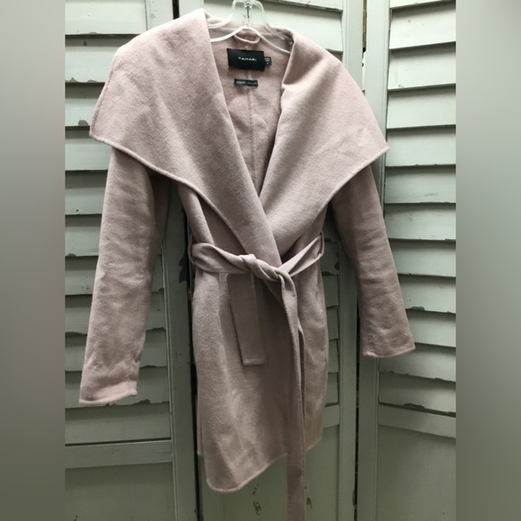 Tahari Elle wrap coat, handmade, wool blend, size S - Picture 2 of 5